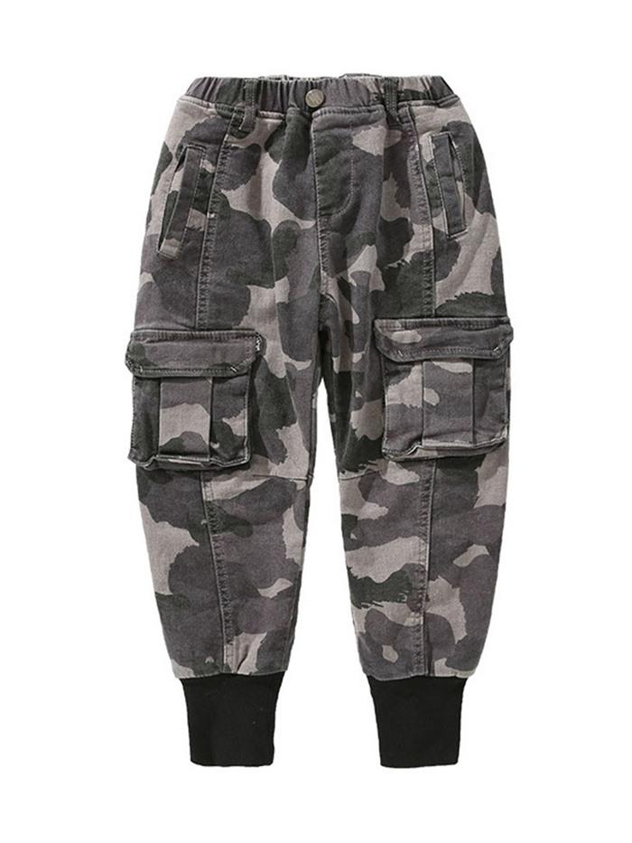 Fashion Thick Camouflage Elastics Boys Pant