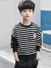 Ericdress Stripped Loose Scoop Boy's Casual Hoodies img 2