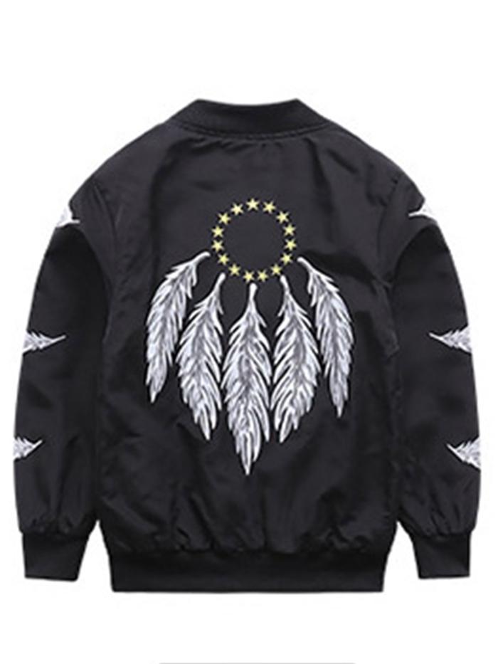 Ericdress Stylish Feather Print Zipper Boys' Jacket img 11