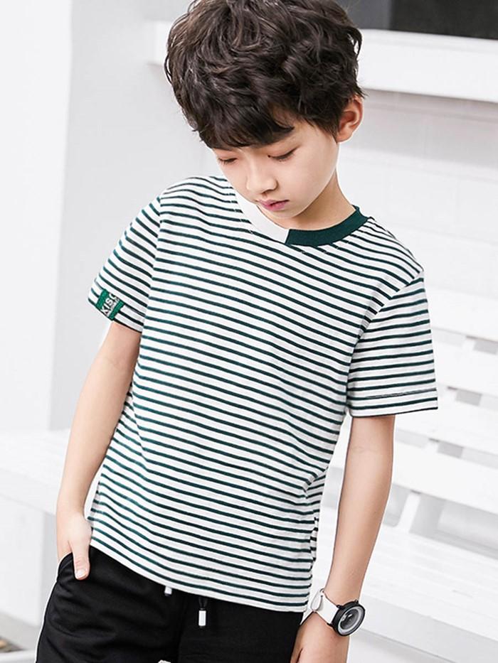 Ericdress Stripe Scoop Boy's Summer T Shirt img 3