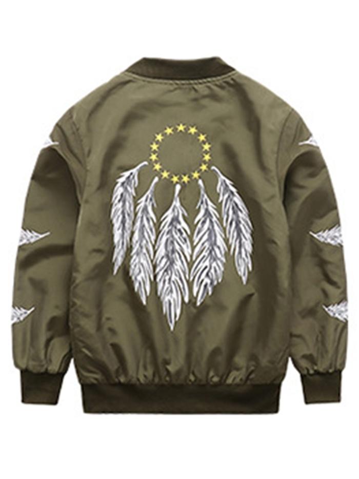 Ericdress Stylish Feather Print Zipper Boys' Jacket img 12