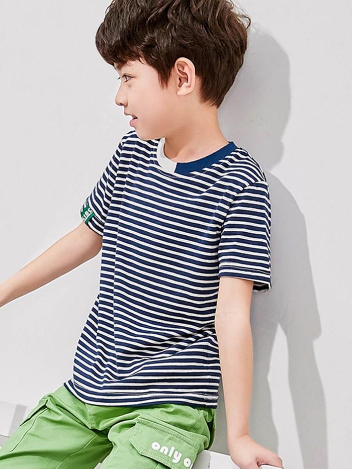Ericdress Stripe Scoop Boy's Summer T Shirt img 1