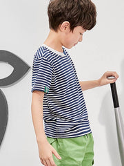 Ericdress Stripe Scoop Boy's Summer T Shirt img 4