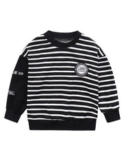 Fashion Stripped Loose Scoop Boy's Casual Hoodies