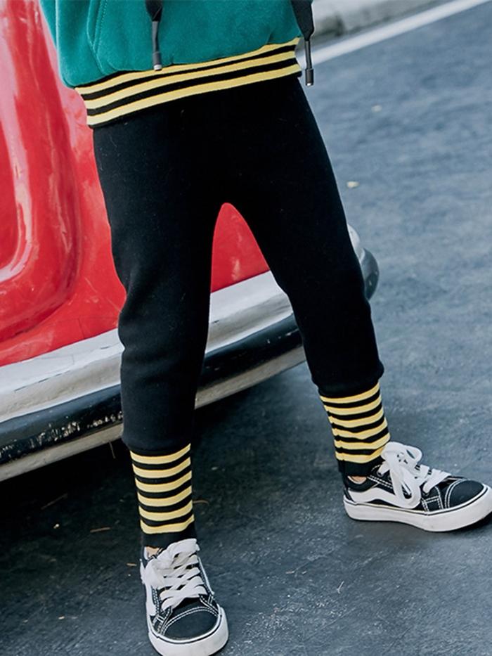 Ericdress Stripe Patchwork Thicken 's Legging img 1