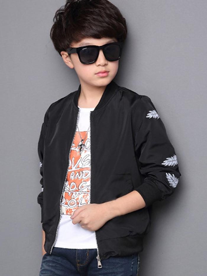 Ericdress Stylish Feather Print Zipper Boys' Jacket img 1