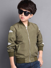 Ericdress Stylish Feather Print Zipper Boys' Jacket img 4