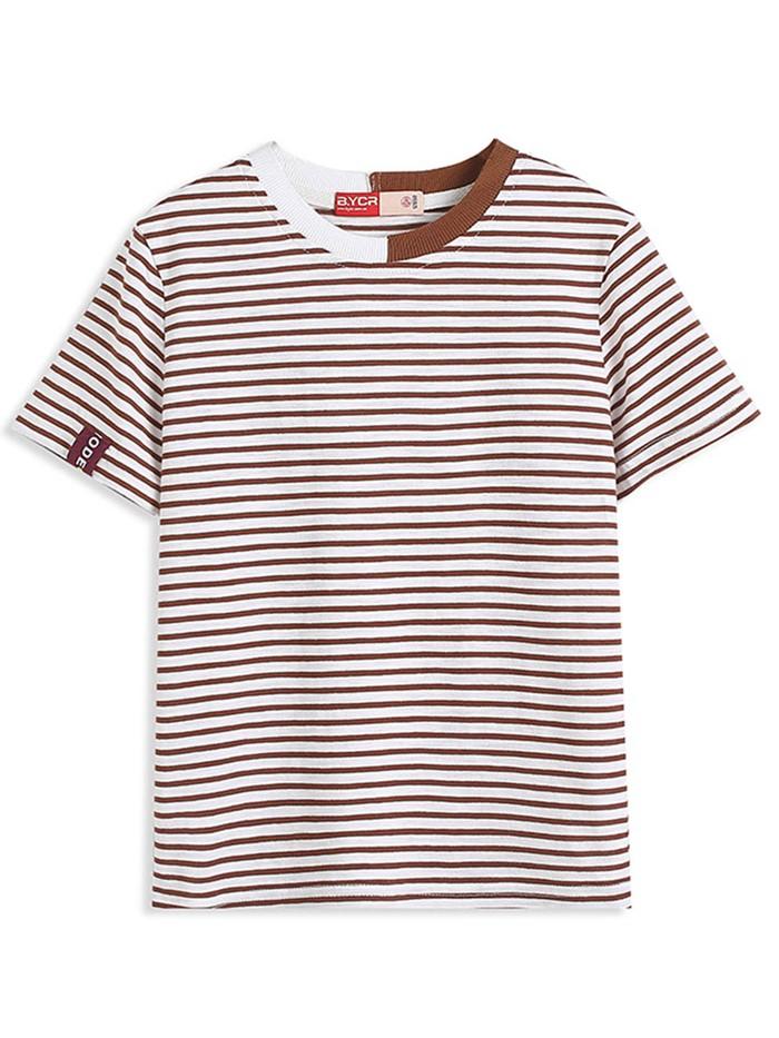 Fashion Stripe Scoop Boy's Summer T Shirt