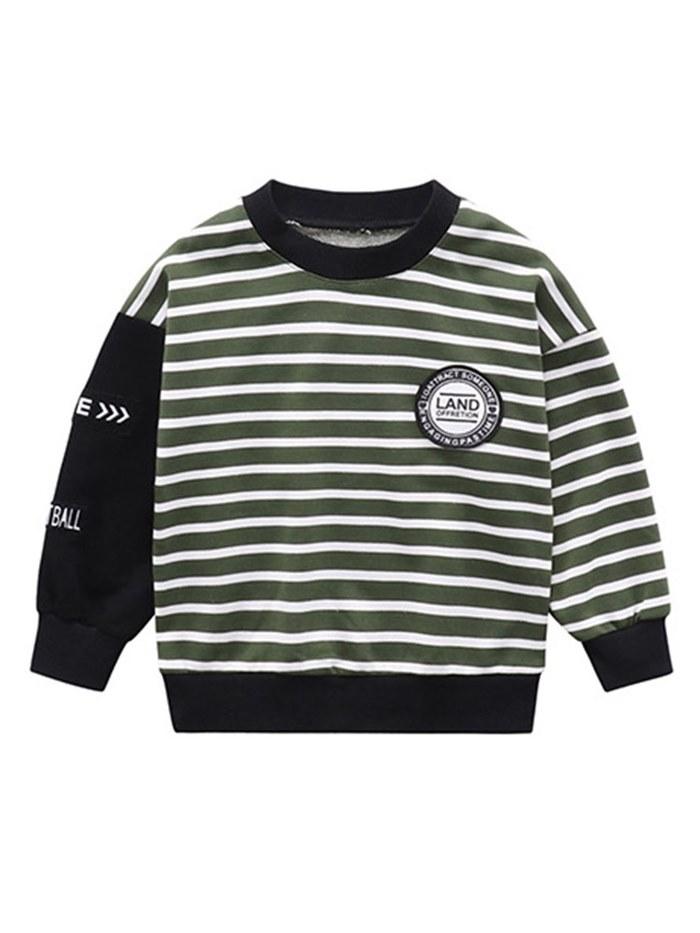 Fashion Stripped Loose Scoop Boy's Casual Hoodies